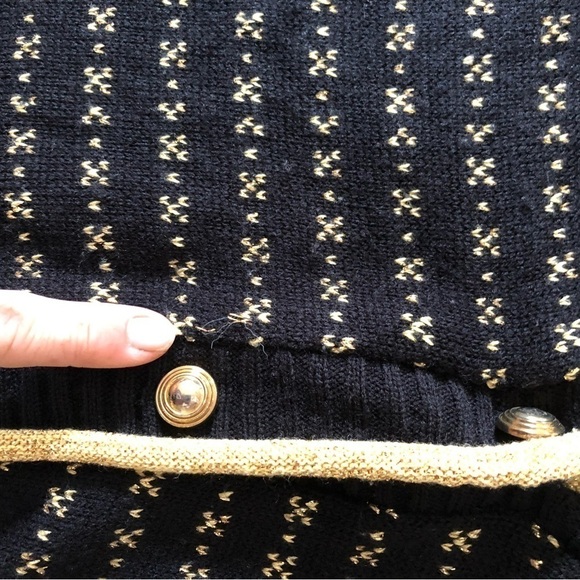 Vtg Gold  and Black Cardigan - Picture 7 of 13